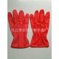 防油帆布点塑手套，防水防滑帆布手套，防油滴塑手套