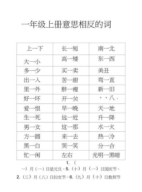 揭秘：常见二字词的相反含义，涨知识啦！