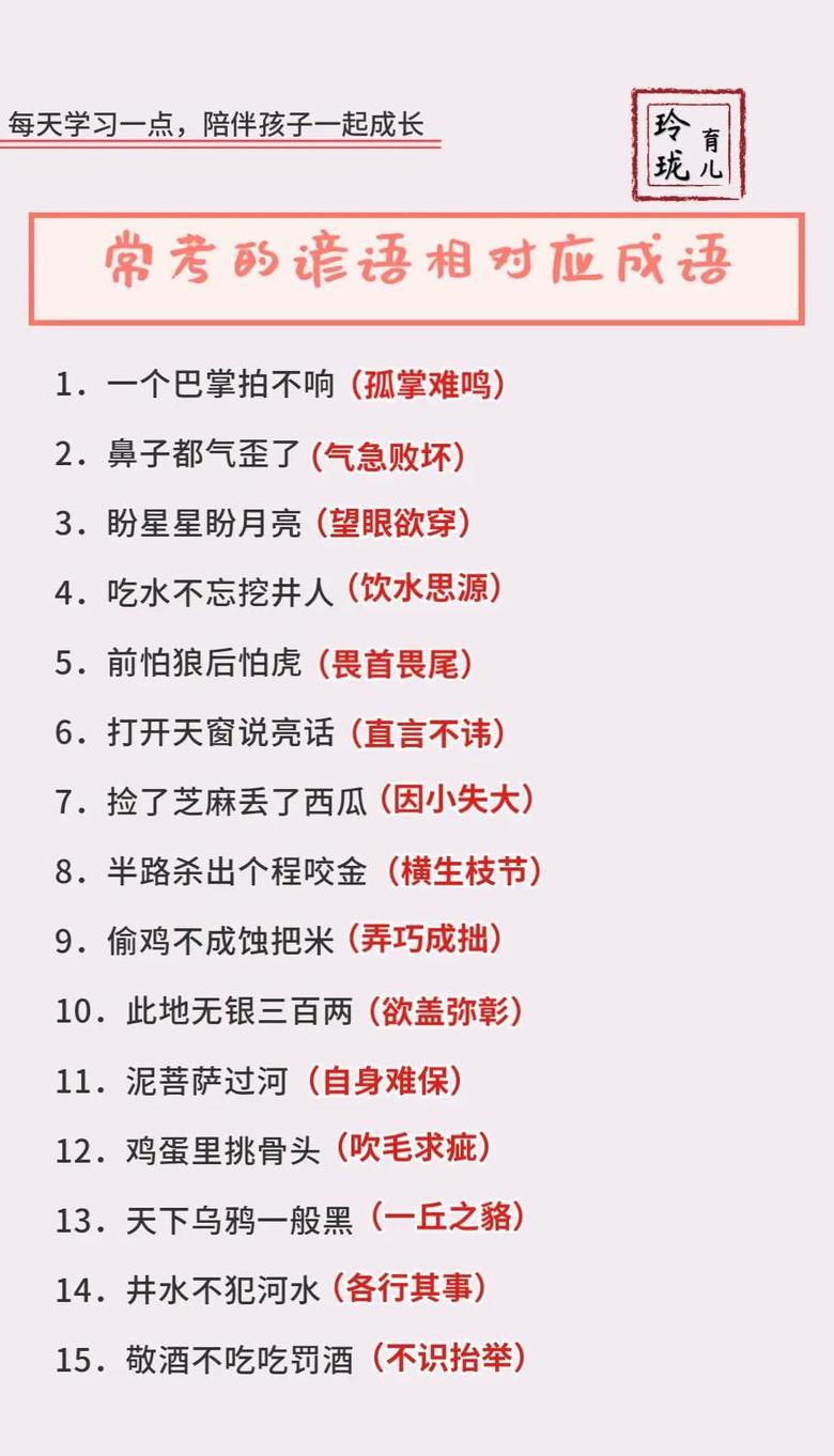 俗语成语互对应，揭示智慧与哲理