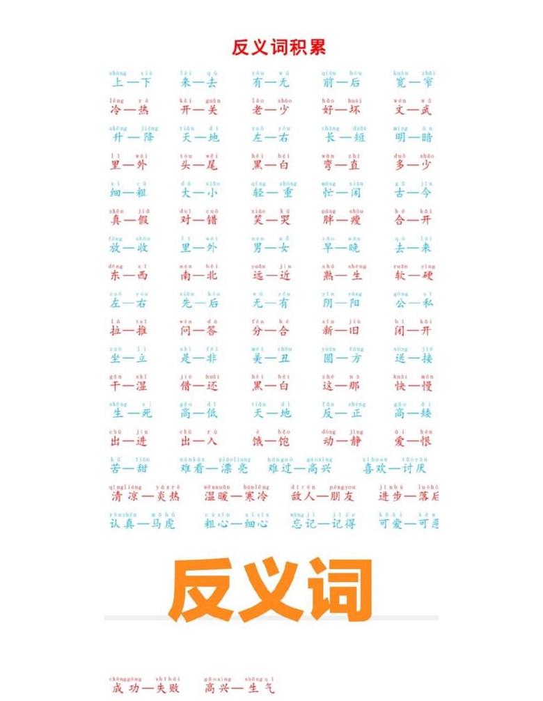 探索反义词之美：词汇中的对立与对比